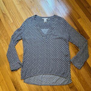 H&M Long sleeve Ikat henley shirt Size 10